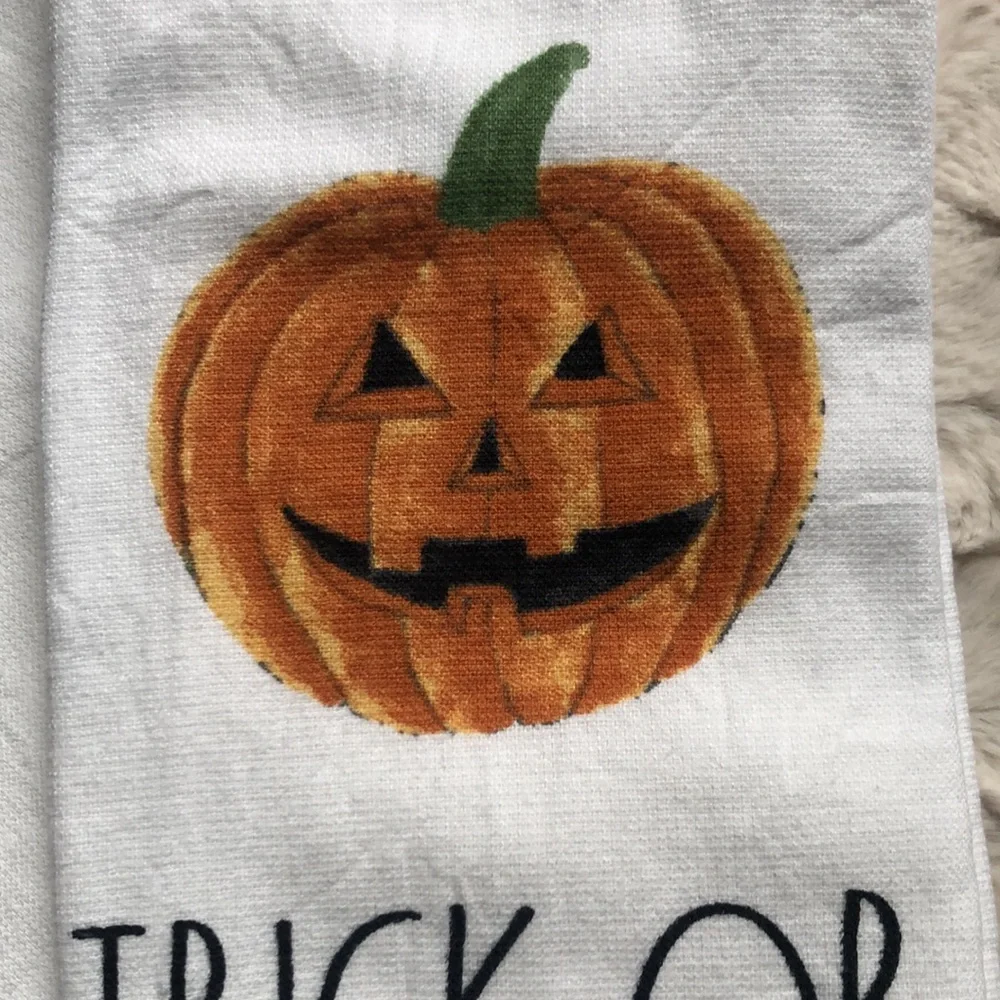 Rae Dunn TRICK OR TREAT kitchen towels